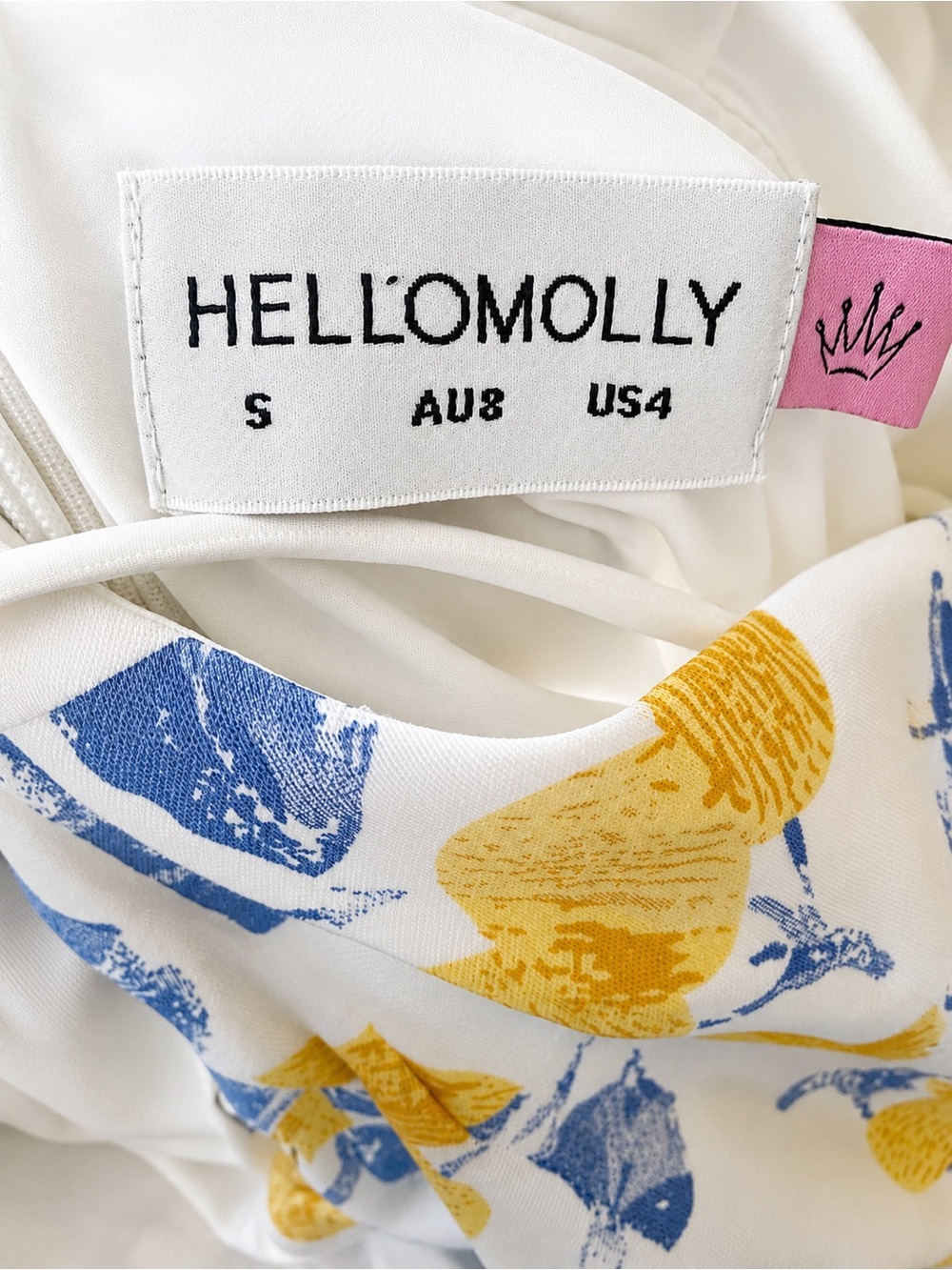 Hello Molly One-Shoulder Lemon Print Mini Dress – Size Small (US 4) 🍋💙 - Picture 4 of 5